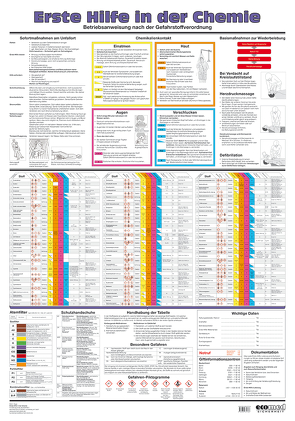 Wandtafel Erste Hilfe in der Chemie von Roth,  Lutz
