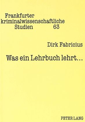 Was ein Lehrbuch lehrt… von Fabricius,  Dirk