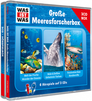 WAS IST WAS 3-CD-Hörspielbox. Große Meeresforscherbox von Baur,  Dr. Manfred, Carlsson,  Anna, Falk,  Matthias, Haderer,  Kurt, Hameyer,  Jan, Haßler,  Sebastian, Illi,  Günther, Krumbiegel,  Crock, Riedl,  Jakob, Semar,  Kristiane