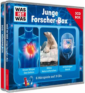 WAS IST WAS 3-CD-Hörspielbox. Junge Forscherbox von Baur,  Dr. Manfred, Carlsson,  Anna, Haderer,  Kurt, Hameyer,  Jan, Haßler,  Sebastian, Illi,  Günther, Krumbiegel,  Crock, Riedl,  Jakob