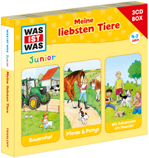 WAS IST WAS Junior 3-CD Hörspielbox. Meine liebsten Tiere von Habersack,  Charlotte, Hennig,  Dirk, Koppelmann,  Viviane Michele Antonie, Vohwinkel,  Astrid, Voigt,  Silke, Wilhelmi,  Friederike