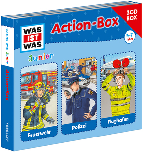 WAS IST WAS Junior 3-CD-Action-Box Feuerwehr/ Polizei/ Flughafen von Anders,  Luis-Max, Casaretto,  Frank, Habersack,  Charlotte, Hennig,  Dirk, Humbach,  Markus, Pohl,  Daniela, Semar,  Kristiane, Walther,  Max, Wilhelmi,  Friederike