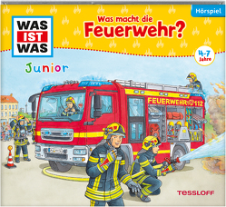 WAS IST WAS Junior Hörspiel. Was macht die Feuerwehr? von Alles,  Sarah, Arnold,  Thomas, Blümel,  Yara, Buchwitz,  Josephine, Egger,  Bernd, Ernst,  Alma, Fuchs,  Samir, Girard,  Lance, Gugel,  Michael, Hasper,  Kim, Herzog,  Lucas, Kargus,  Michael, Katz,  Anna, Khawatmi,  Karim, Leyh,  Laura, Petrick,  Dirk, Schmidtke,  Lars, Schrott,  Harald, Trunte,  Franziska