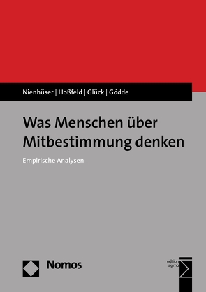 Was Menschen über Mitbestimmung denken von Glück,  Esther, Gödde,  Lukas, Hoßfeld,  Heiko, Nienhüser,  Werner