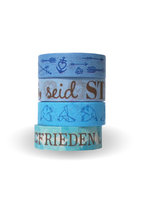 Washi Tapes Set Himmelblau: »Suche den Frieden und jage ihm nach!«