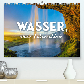 Wasser, unser Lebenselixir. (hochwertiger Premium Wandkalender 2024 DIN A2 quer), Kunstdruck in Hochglanz von Monkey,  Happy