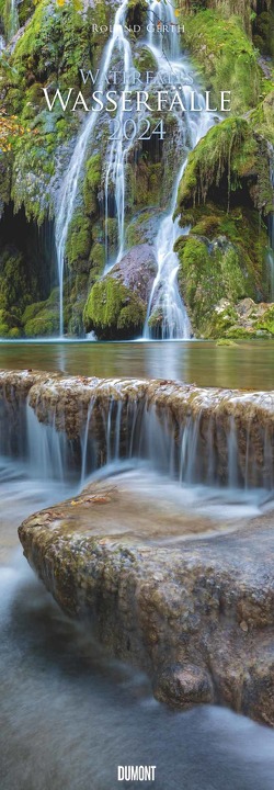 Wasserfälle 2024 – Foto-Kalender – King-Size – 34×98 – Waterfalls – Natur