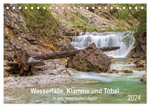 Wasserfälle, Klamme und Tobel in den bayerischen Alpen (Tischkalender 2024 DIN A5 quer), CALVENDO Monatskalender von Jank,  Robert