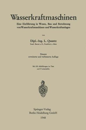 Wasserkraftmaschinen von Quantz,  L.