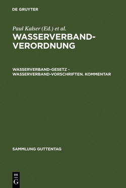 Wasserverbandverordnung von Kaiser,  Paul, Linckelmann,  Karl, Schleberger,  Erwin, Weiß,  Erich