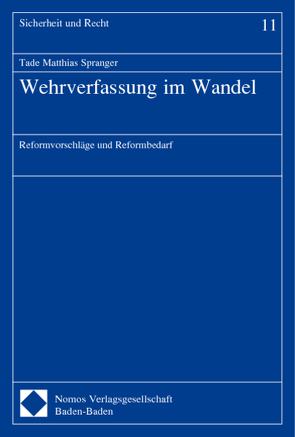 Wehrverfassung im Wandel von Spranger,  Tade Matthias