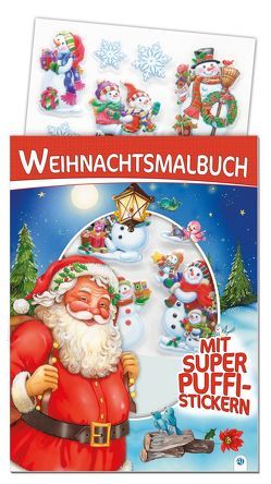 Weihnachtsmalbuch mit Puffi-Stickern