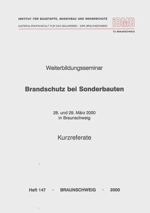 Weiterbildungsseminar Brandschutz bei Sonderbauten von Hosser,  Dietmar