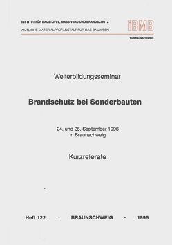 Weiterbildungsseminar Brandschutz bei Sonderbauten von Hosser,  Dietmar