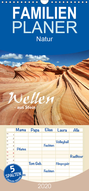 Wellen – aus Stein – Familienplaner hoch (Wandkalender 2020 , 21 cm x 45 cm, hoch) von Stamm,  Dirk