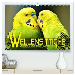 Wellensittiche – gesellige Freunde (hochwertiger Premium Wandkalender 2024 DIN A2 quer), Kunstdruck in Hochglanz von Utz,  Renate