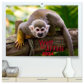 Welt der Affen (hochwertiger Premium Wandkalender 2024 DIN A2 quer), Kunstdruck in Hochglanz von Reznicek Photography,  M.