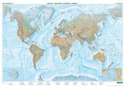 Welt physisch Meeresrelief Großformat, 1:25 Mill., Magnetmarkiertafel von Freytag-Berndt und Artaria KG