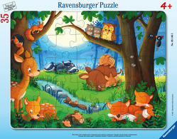 Ravensburger Kinderpuzzle – 05146 Wenn kleine Tiere schlafen gehen – Rahmenpuzzle für Kinder ab 3 Jahren, mit 35 Teilen