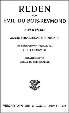 Werke von Du Bois-Reymond,  Emil