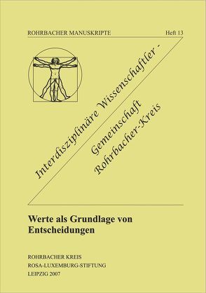 Werte als Grundlage von Entscheidungen von Rochhausen,  Rudolf