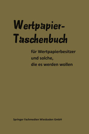 Wertpapier Taschenbuch von Gabler,  Gable