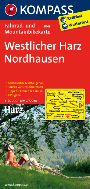 KOMPASS Fahrradkarte Westlicher Harz – Nordhausen von KOMPASS-Karten GmbH