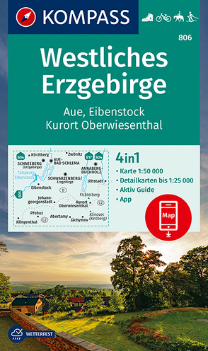 KOMPASS Wanderkarte Westliches Erzgebirge, Aue, Eibenstock, Kurort Oberwiesenthal von KOMPASS-Karten GmbH