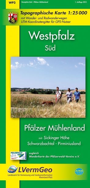 Westpfalz-Süd, Pfälzer Mühlenland mit Sickinger Höhe, Schwarzbachtal, Pirminiusland von Landesamt für Vermessung und Geobasisinformation Rheinland-Pfalz