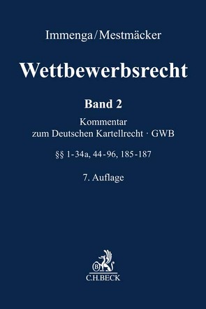 Wettbewerbsrecht Band 2: GWB. Kommentar zum Deutschen Kartellrecht von Bach,  Albrecht, Biermann,  Jörg, Ellger,  Reinhard, Emmerich,  Volker, Engelbracht,  Thiemo, Franck,  Jens-Uwe, Fuchs,  Andreas, Immenga,  Frank, Immenga,  Ulrich, Kalben,  Jonas von, Knauff,  Matthias, Körber,  Torsten, Kühling,  Jürgen, Markert,  Kurt, Mestmäcker,  Ernst-Joachim, Rehbinder,  Eckard, Schmidt,  Karsten, Scholl,  Juliane, Schweitzer,  Heike, Schweizer,  Dieter, Stockmann,  Kurt, Thomas,  Stefan, Wirtz,  Markus, Zimmer,  Daniel