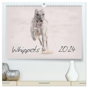 Whippet 2024 (hochwertiger Premium Wandkalender 2024 DIN A2 quer), Kunstdruck in Hochglanz von Redecker,  Andrea