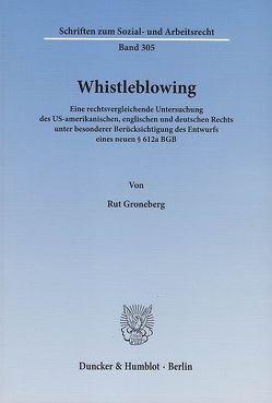 Whistleblowing. von Groneberg,  Rut