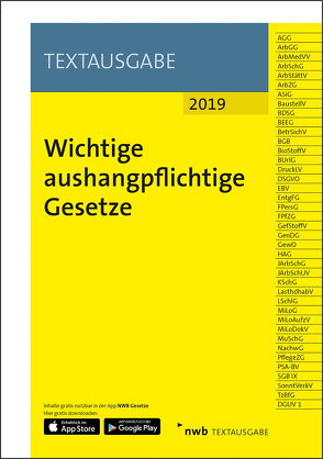 Wichtige aushangpflichtige Gesetze von NWB Gesetzesredaktion