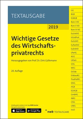 Wichtige Gesetze des Wirtschaftsprivatrechts von Güllemann,  Dirk, NWB Gesetzesredaktion