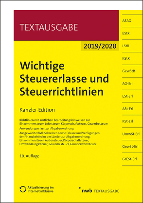 Wichtige Steuererlasse und Steuerrichtlinien von Gellings,  Dieter, NWB Gesetzesredaktion