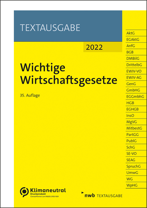 Wichtige Wirtschaftsgesetze von NWB Gesetzesredaktion