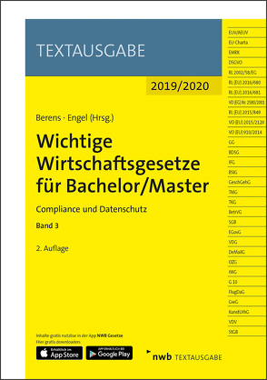 Wichtige Wirtschaftsgesetze für Bachelor/Master, Band 3 von Berens,  Holger, Engel,  Hans-Peter