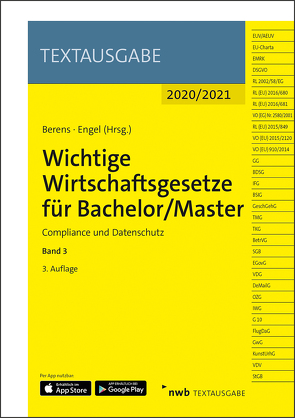 Wichtige Wirtschaftsgesetze für Bachelor/Master, Band 3 von Berens,  Holger, Engel,  Hans-Peter