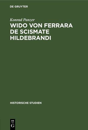 Wido von Ferrara De Scismate Hildebrandi von Panzer,  Konrad