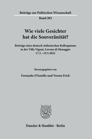 Wie viele Gesichter hat die Souveränität? von D'Aniello,  Fernando, Frick,  Verena