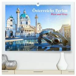 Wien und Graz. Österreichs Perlen (hochwertiger Premium Wandkalender 2024 DIN A2 quer), Kunstdruck in Hochglanz von Stanzer,  Elisabeth