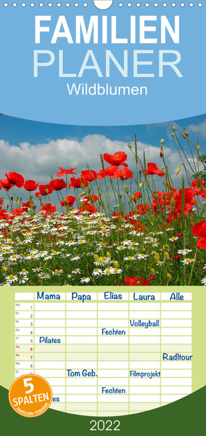 Familienplaner Wildblumen 2022 (Wandkalender 2022 , 21 cm x 45 cm, hoch) von Geduldig,  Bildagentur