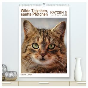 Wilde Tätzchen, sanfte Pfötchen (hochwertiger Premium Wandkalender 2024 DIN A2 hoch), Kunstdruck in Hochglanz von Löwer,  Sabine