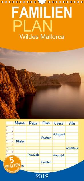 Wildes Mallorca – Familienplaner hoch (Wandkalender 2019 , 21 cm x 45 cm, hoch) von Hilger,  Axel