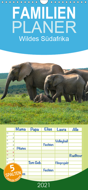 Wildes Südafrika – Familienplaner hoch (Wandkalender 2021 , 21 cm x 45 cm, hoch) von Stützle