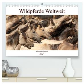 Wildpferde Weltweit (hochwertiger Premium Wandkalender 2024 DIN A2 quer), Kunstdruck in Hochglanz von Heepmann - www.Karo-Fotos.de,  Karolin