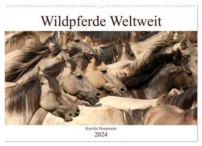 Wildpferde Weltweit (Wandkalender 2024 DIN A2 quer), CALVENDO Monatskalender von Heepmann - www.Karo-Fotos.de,  Karolin