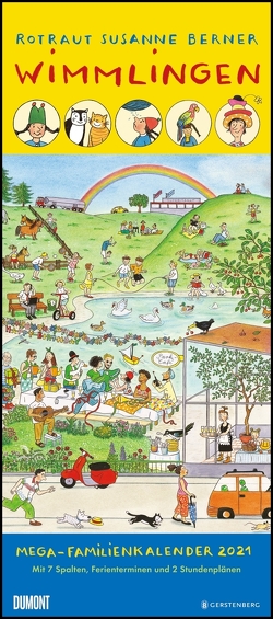 Wimmlingen 2021 – Mega-Familienkalender mit 7 Spalten – Mit 2 Stundenplänen und Ferientabelle – Hochformat 30,0 x 68,5 cm von Berner,  Rotraut Susanne