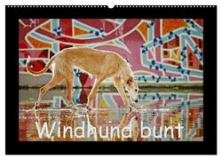 Windhund bunt (Wandkalender 2024 DIN A2 quer), CALVENDO Monatskalender von Köntopp,  Kathrin