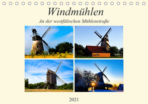 Windmühlen an der westfälischen Mühlenstraße (Tischkalender 2021 DIN A5 quer) von Riedel,  Tanja